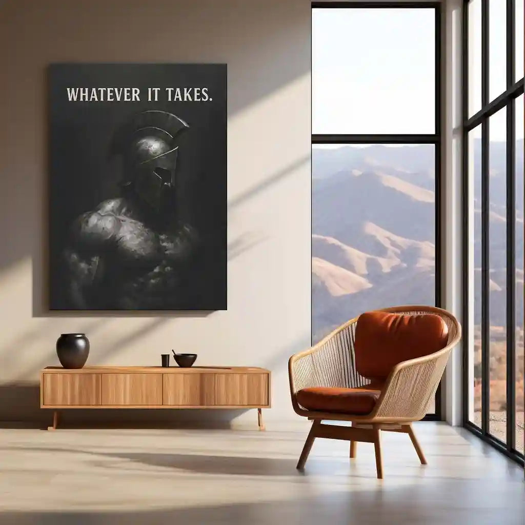 Quote Metal Poster | Whatever It Takes | Warrior Mindset Motivation Wall Art | Strength & Discipline Metal Poster - TURTLEWINGS