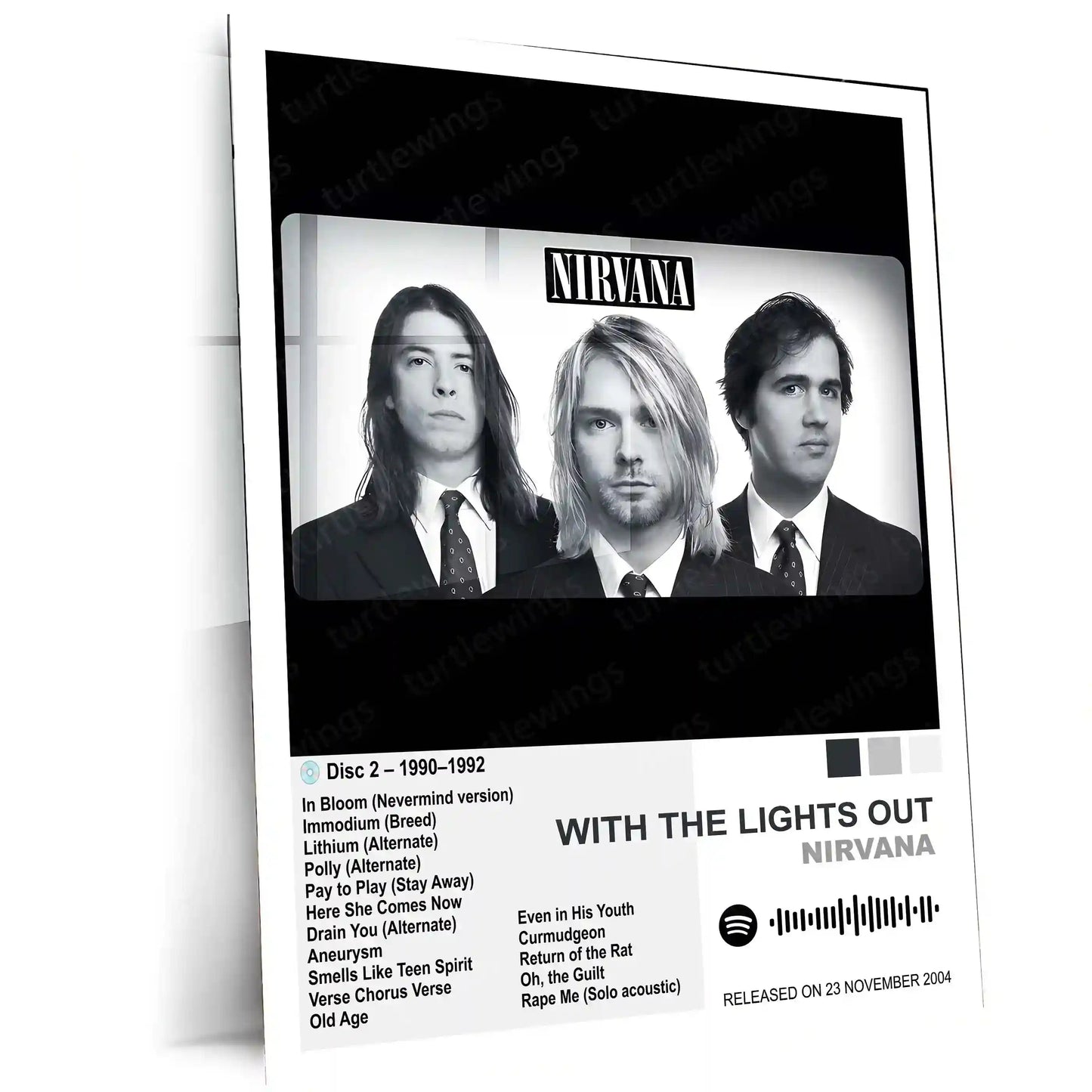Nirvana Complete Collection | Set of 11 | Set of 4 | Set of 8| Album Posters Metal Frames Grunge Legacy. Iconic Albums. Timeless Wall Statement. - TURTLEWINGS