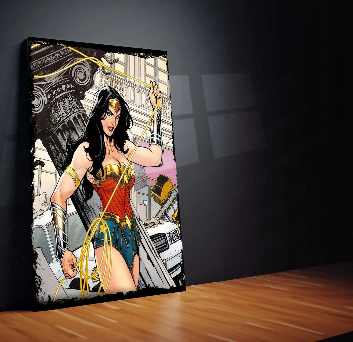 Wonder Woman – Amazon Warrior Metal Poster | DC Comics Superhero Wall Frame - TURTLEWINGS