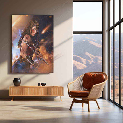 Wonder Woman Metal Poster – The Amazonian Warrior - TURTLEWINGS