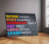 Quote Metal Poster | Work Hard Stay Humble Metal Poster | Motivational Quote Wall Art | Daily Inspiration Print