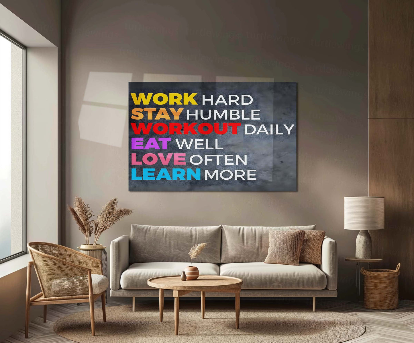 Quote Metal Poster | Work Hard Stay Humble Metal Poster | Motivational Quote Wall Art | Daily Inspiration Print