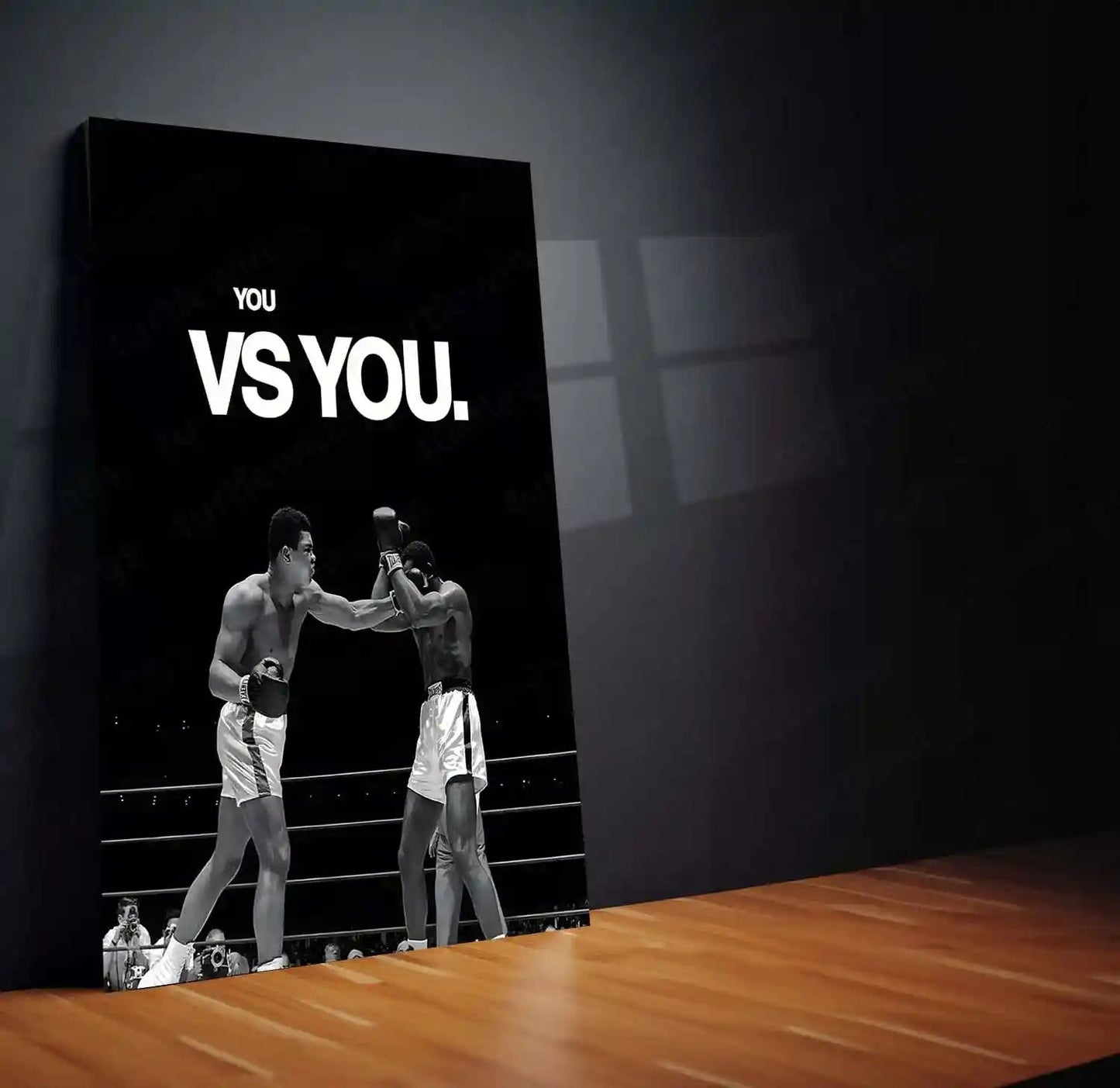 Quote Metal Poster | Muhammad Ali – You vs You Metal Frame Inner Battle & Unbreakable Will Wall Art | Greatest Mindset Motivation Metal Poster - TURTLEWINGS