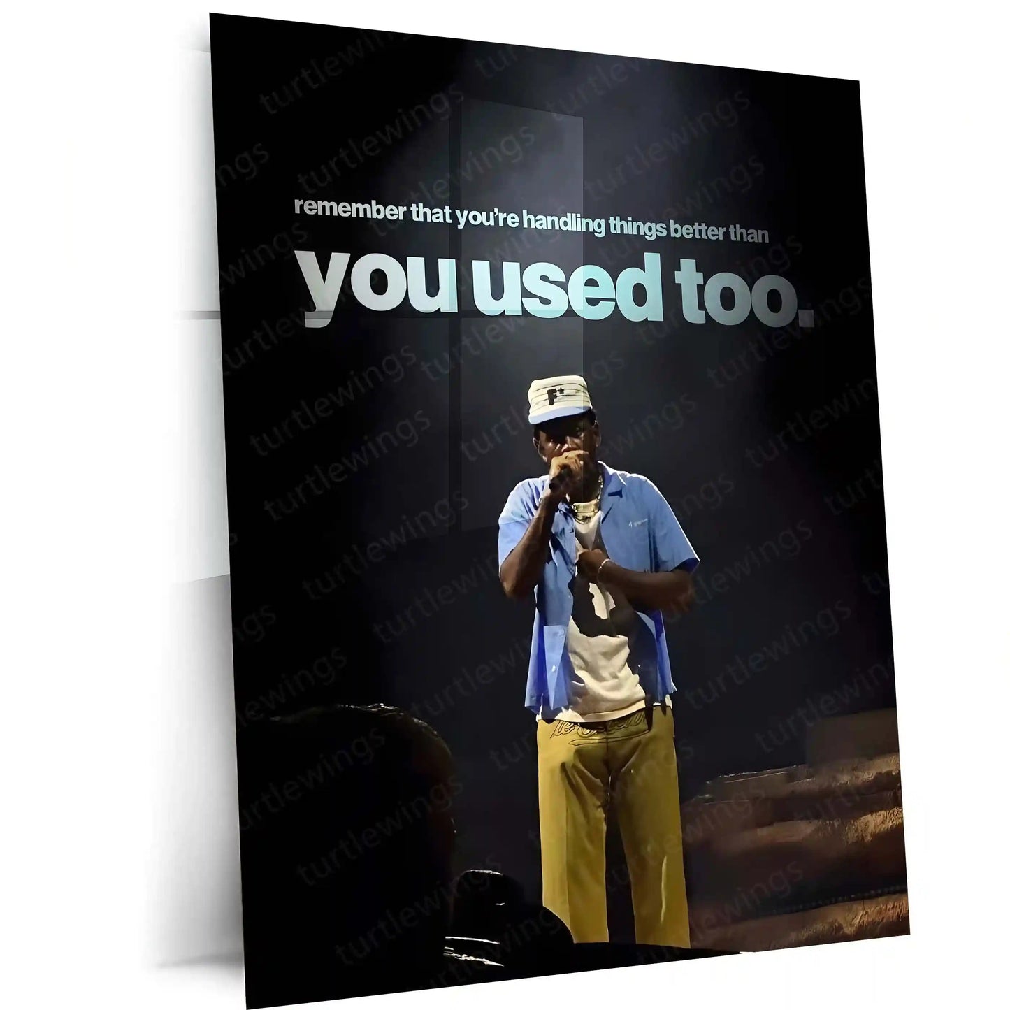 Quote Metal Poster | Tyler, The Creator – You’re Handling It Better Metal Frame Quiet Growth & Emotional Strength Wall Art | Modern Healing Mindset Metal Poster - TURTLEWINGS 