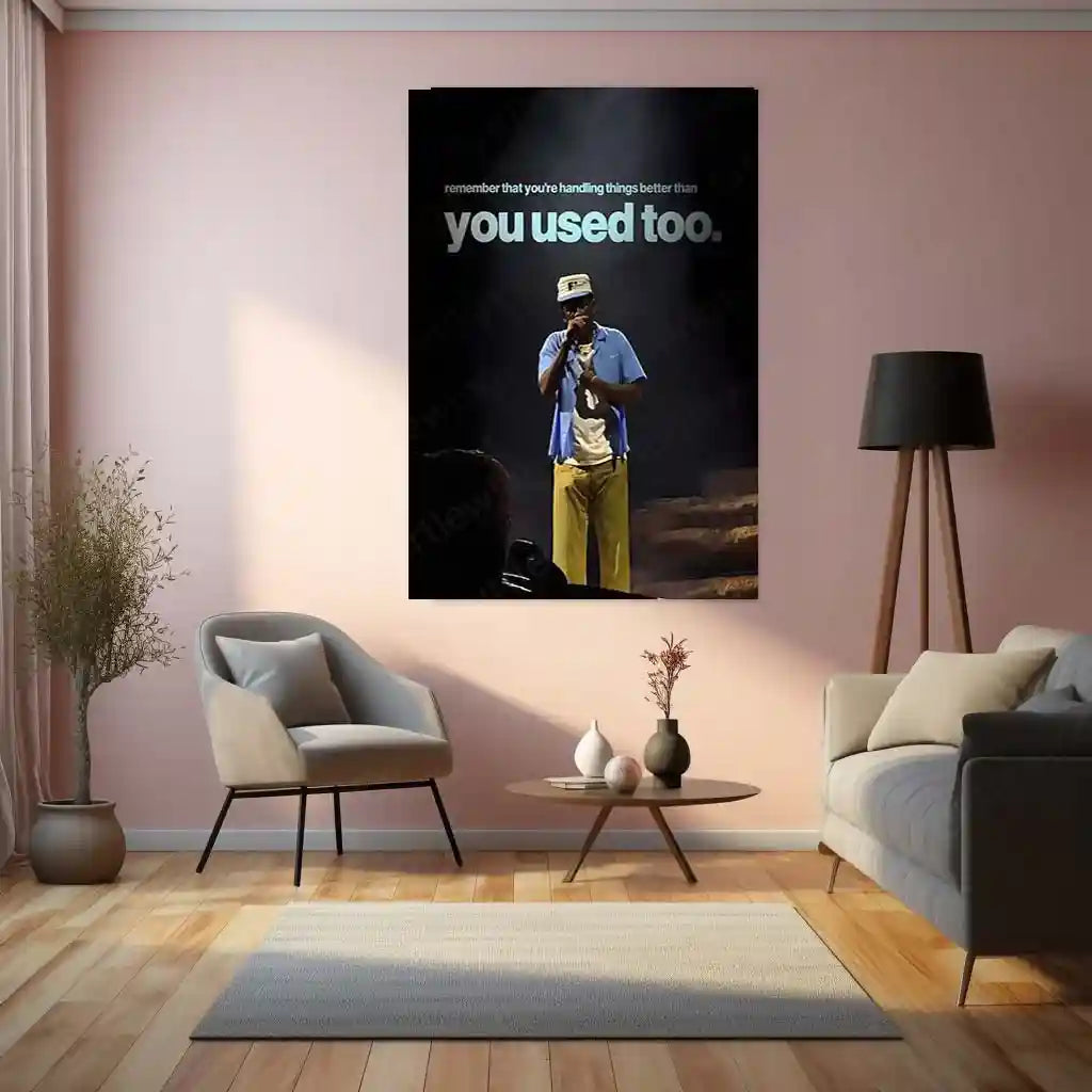 Quote Metal Poster | Tyler, The Creator – You’re Handling It Better Metal Frame Quiet Growth & Emotional Strength Wall Art | Modern Healing Mindset Metal Poster - TURTLEWINGS 
