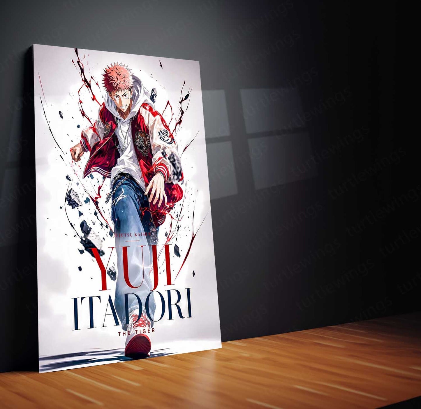 Anime Metal Poster | Yuji Itadori “The Tiger” Metal Poster | Jujutsu Kaisen Anime Wall Art | Premium Aluminum Print