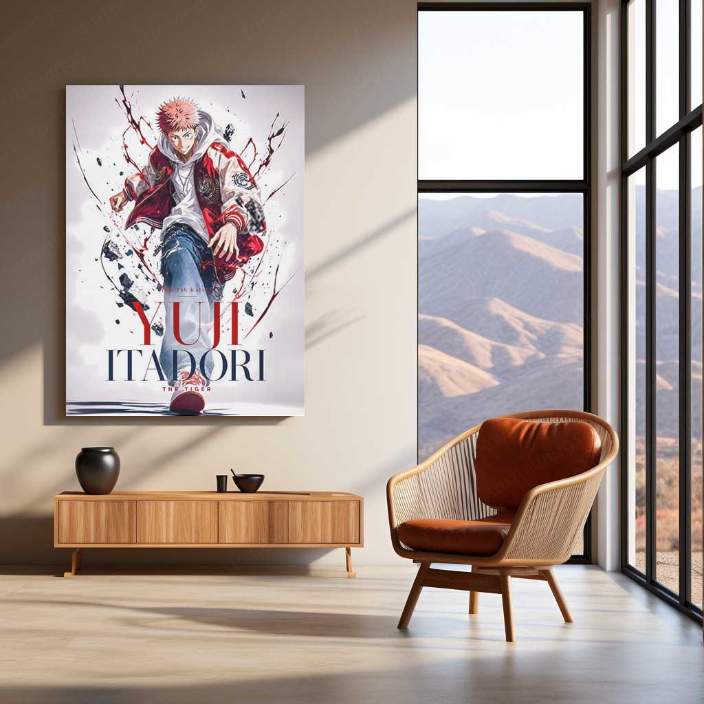 Anime Metal Poster | Yuji Itadori “The Tiger” Metal Poster | Jujutsu Kaisen Anime Wall Art | Premium Aluminum Print