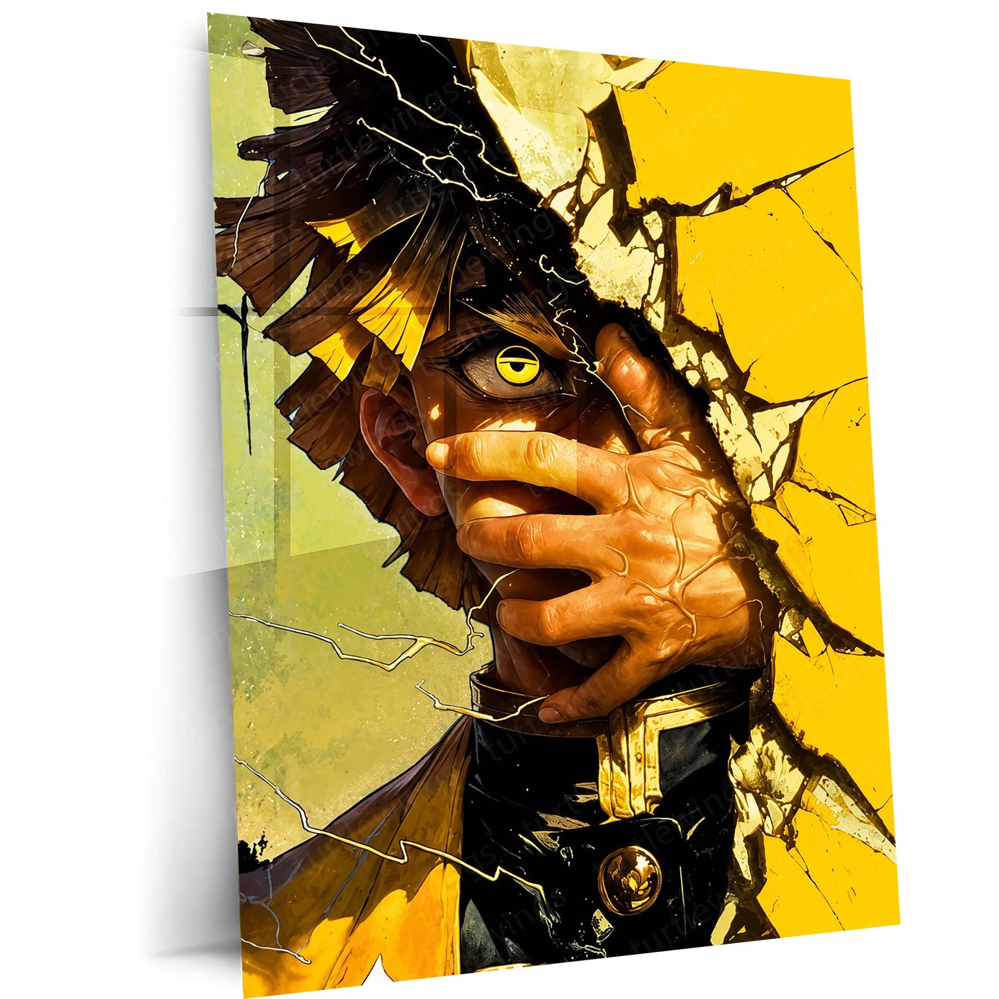 Anime Metal Poster | Demon Slayer Metal Poster | Zenitsu Agatsuma Lightning Wall Art | Epic Thunder Breathing Anime Metal Frame