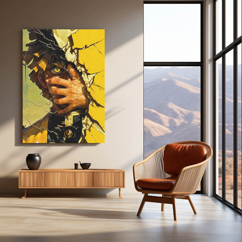 Anime Metal Poster | Demon Slayer Metal Poster | Zenitsu Agatsuma Lightning Wall Art | Epic Thunder Breathing Anime Metal Frame