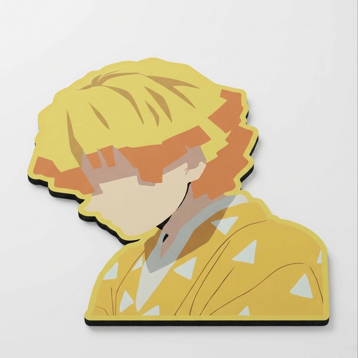 Zenitsu Agatsuma Thunder Pose Floor Mat (3 mm Thick) | Demon Slayer Anime Cut-Out Flat Rug for Bedroom, Gaming Room & Otaku Home Decor