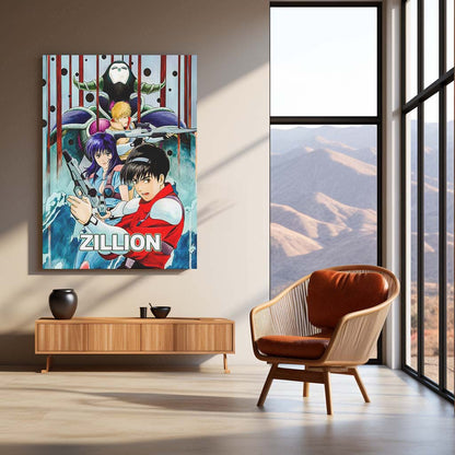 Anime Metal Poster | Zillion – Galactic Force Heroes Metal Frame