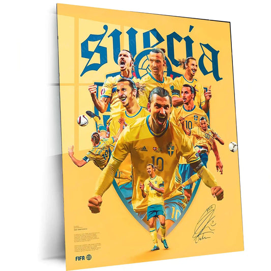 Zlatan Ibrahimović – Sweden National Team Tribute Art | Swedish Legend Metal Poster Frame 01 - TURTLEWINGS