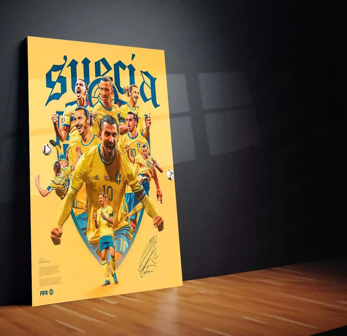 Zlatan Ibrahimović – Sweden National Team Tribute Art | Swedish Legend Metal Poster Frame 01 - TURTLEWINGS