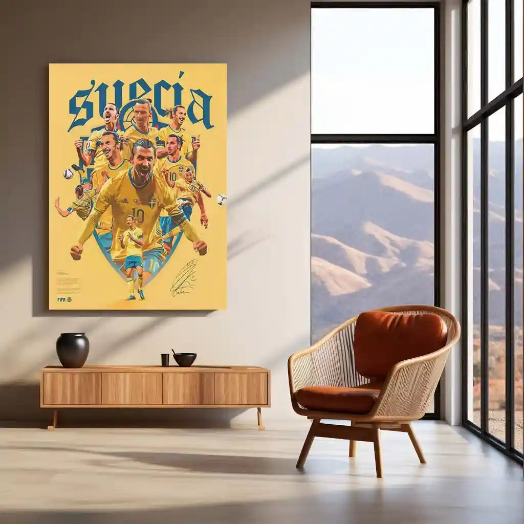 Zlatan Ibrahimović – Sweden National Team Tribute Art | Swedish Legend Metal Poster Frame 01 - TURTLEWINGS