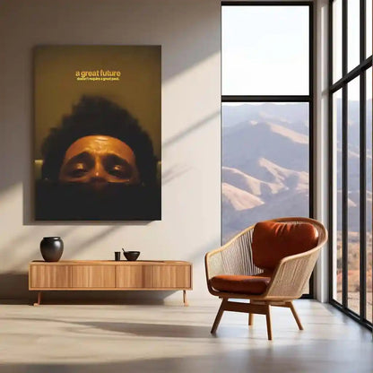 Quote Metal Poster | Abel Tesfaye (The Weeknd) – A Great Future Doesn’t Require a Great Past Metal Frame Redemption Mindset Wall Art | Darkness to Destiny Quote Metal Poster - TURTLEWINGS