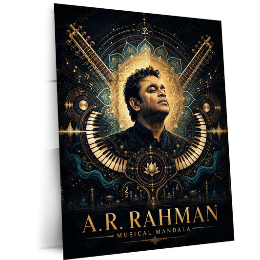 A. R. Rahman – Musical Mandala | Premium Metal Poster | Legendary Composer Wall Art by TurtleWings