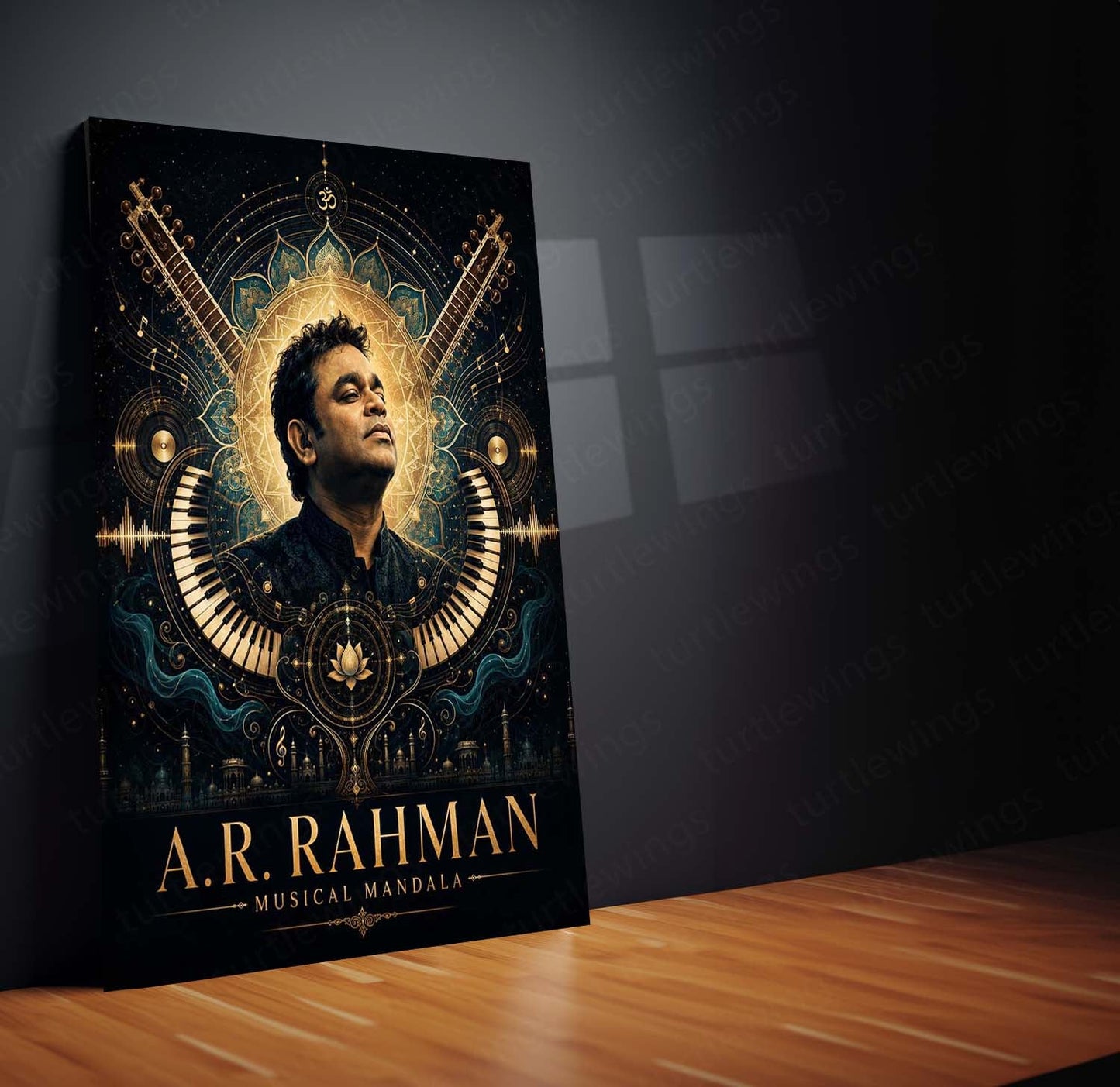 A. R. Rahman – Musical Mandala | Premium Metal Poster | Legendary Composer Wall Art by TurtleWings