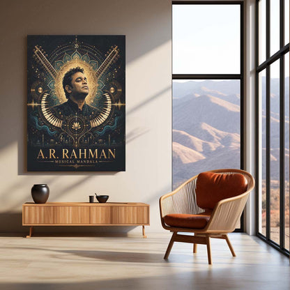 A. R. Rahman – Musical Mandala | Premium Metal Poster | Legendary Composer Wall Art by TurtleWings