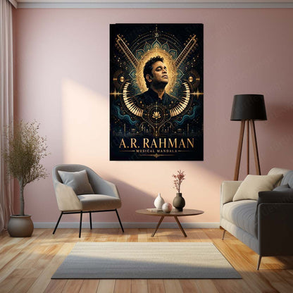 A. R. Rahman – Musical Mandala | Premium Metal Poster | Legendary Composer Wall Art by TurtleWings