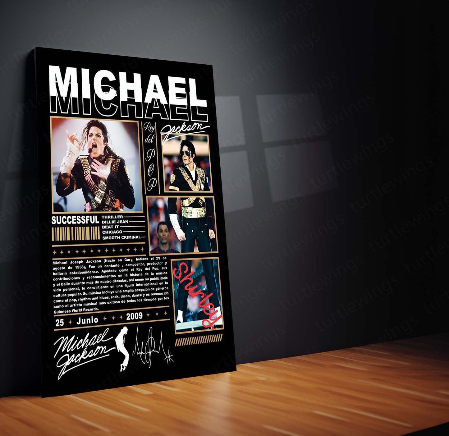 Michael Jackson – King of Pop Vintage Collage | Premium Metal Poster | Iconic Music Legend Wall Art by TurtleWings