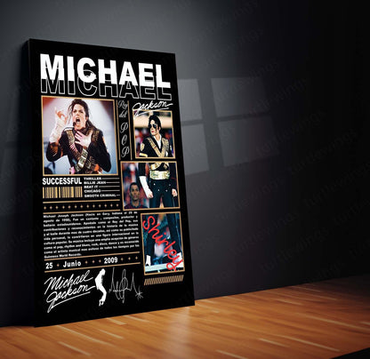 Michael Jackson – King of Pop Vintage Collage | Premium Metal Poster | Iconic Music Legend Wall Art by TurtleWings