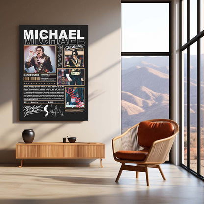 Michael Jackson – King of Pop Vintage Collage | Premium Metal Poster | Iconic Music Legend Wall Art by TurtleWings