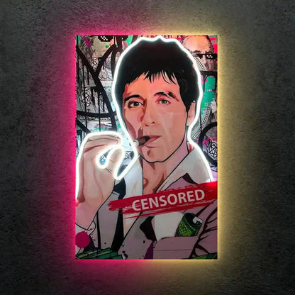 Scarface Neon LED Frame | Tony Montana Wall Art | Mafia Attitude Decor - TURTLEWINGS