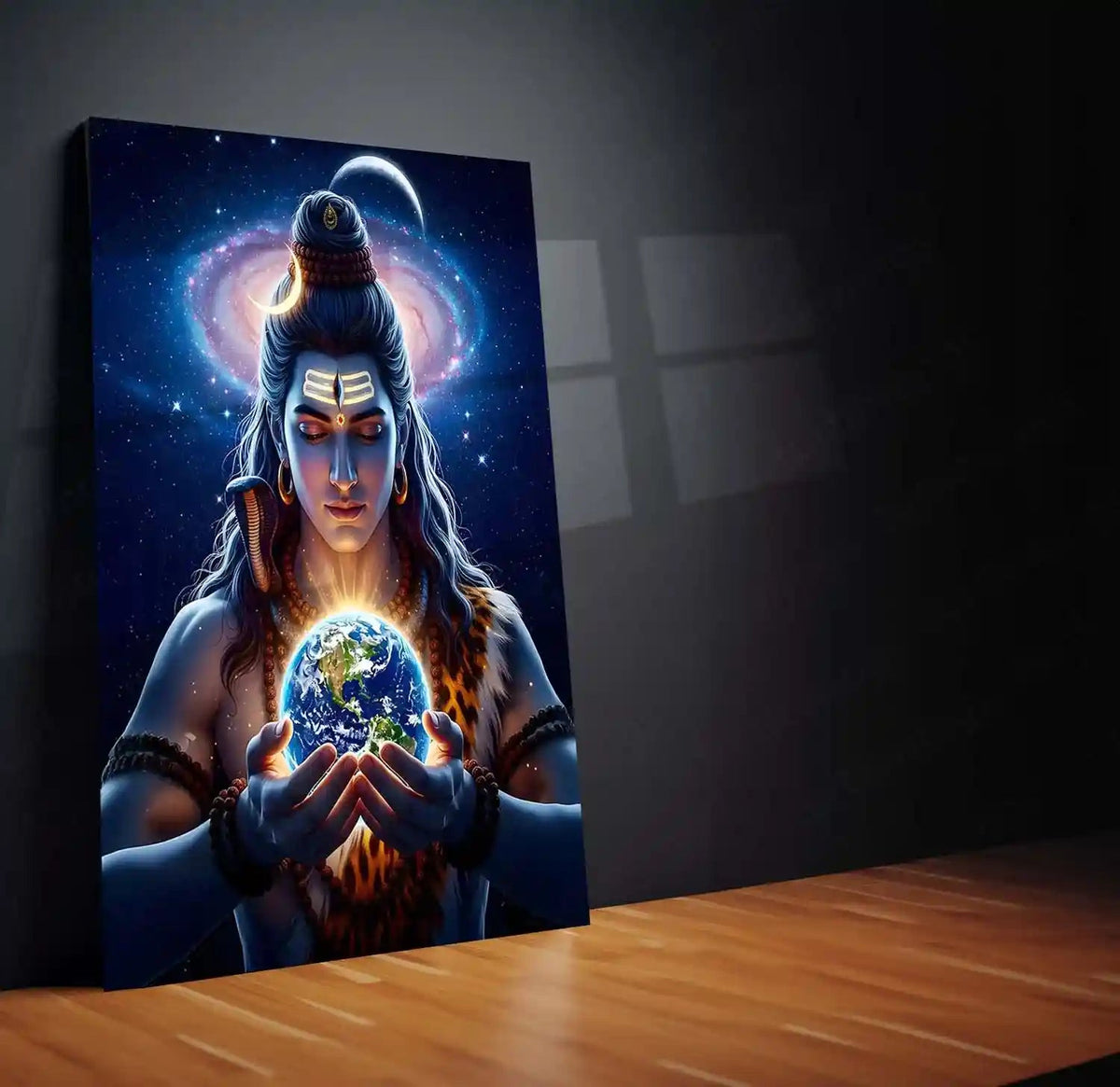 Lord Shiva Metal Poster | Mahadev Wall Art | Spiritual Trance Decor | Divine Energy Metal Frame - TURTLEWINGS