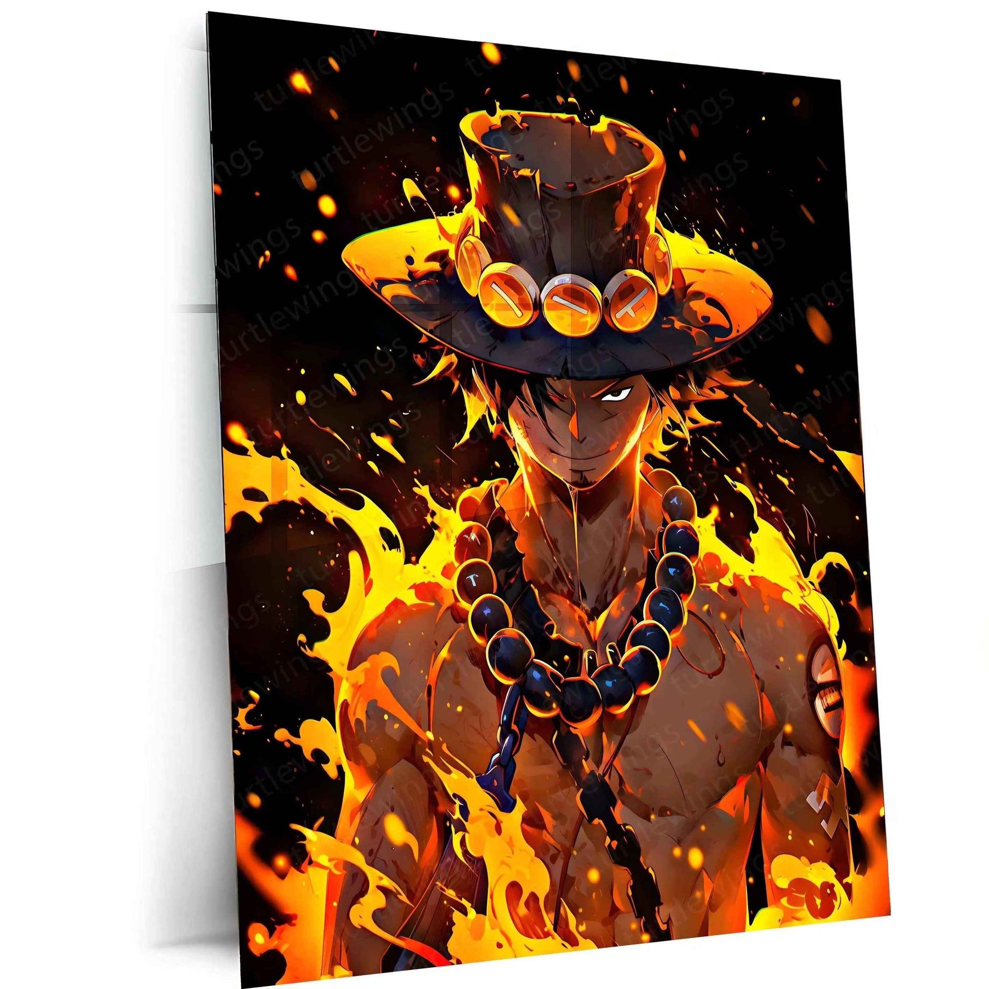 Portgas D. Ace Metal Poster – The Pirate with a Flame - TURTLEWINGS