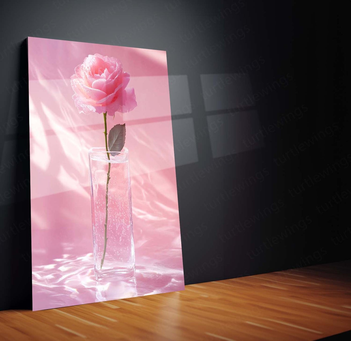 All Shades of Pale Pink Rose Gradient Metal Frame | Minimalist Aesthetic Wall Art | Soft Blush Tone Home Décor Print - TURTLEWINGS