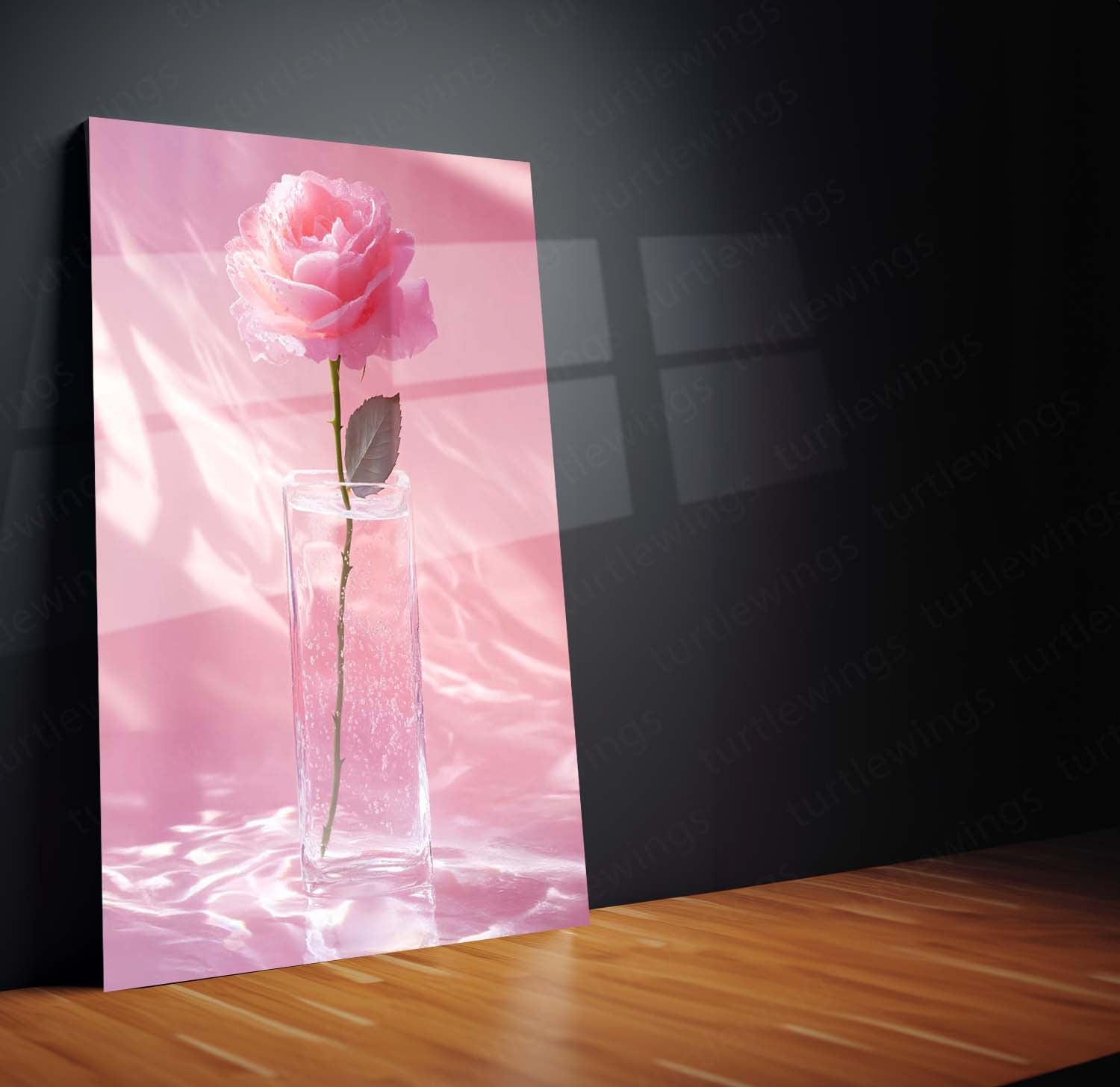 All Shades of Pale Pink Rose Gradient Metal Frame | Minimalist Aesthetic Wall Art | Soft Blush Tone Home Décor Print - TURTLEWINGS