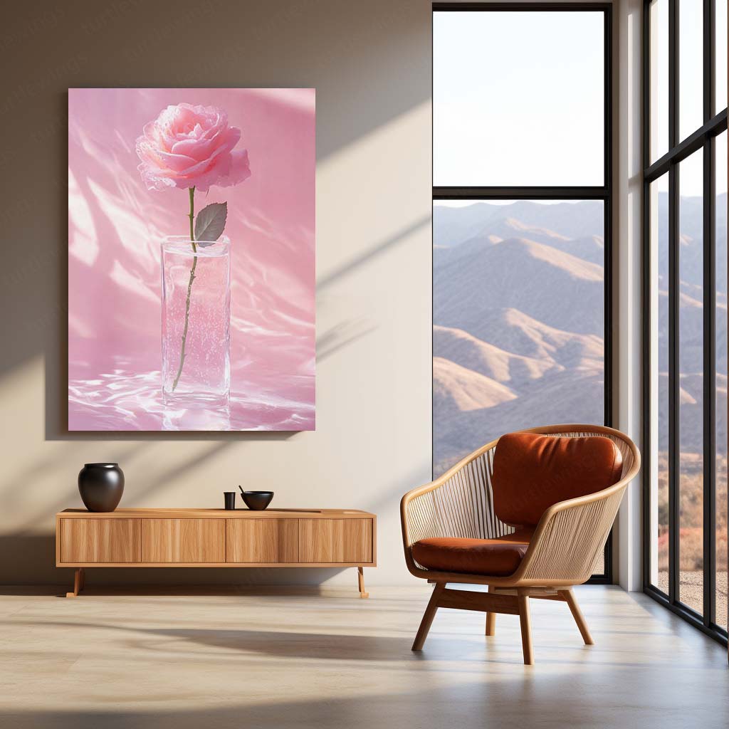 All Shades of Pale Pink Rose Gradient Metal Frame | Minimalist Aesthetic Wall Art | Soft Blush Tone Home Décor Print - TURTLEWINGS