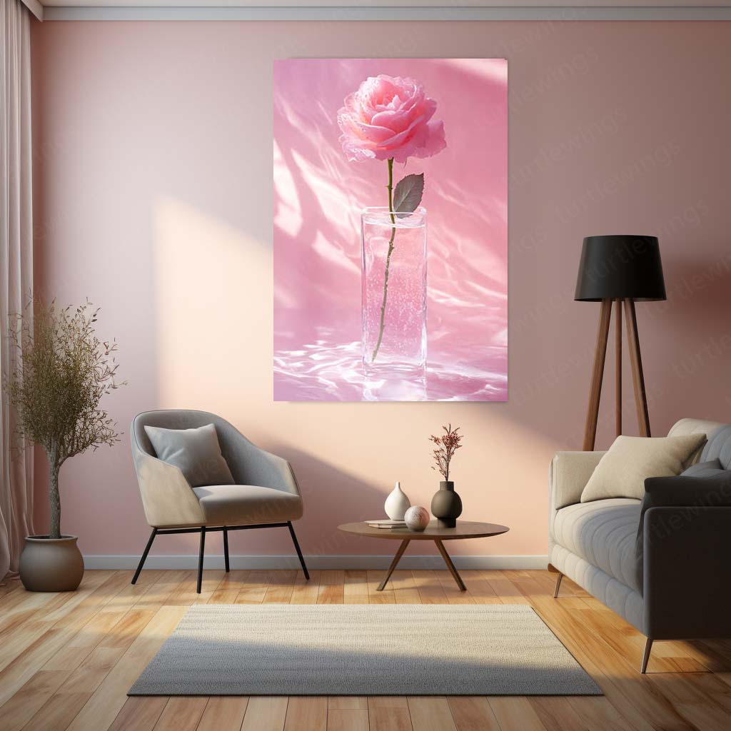 All Shades of Pale Pink Rose Gradient Metal Frame | Minimalist Aesthetic Wall Art | Soft Blush Tone Home Décor Print - TURTLEWINGS