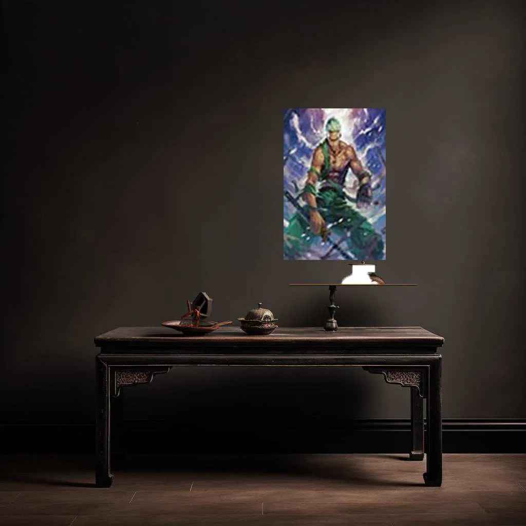 Roronoa Zoro Metal Poster | One Piece Anime Wall Art | Swordsman Warrior Decor - TURTLEWINGS