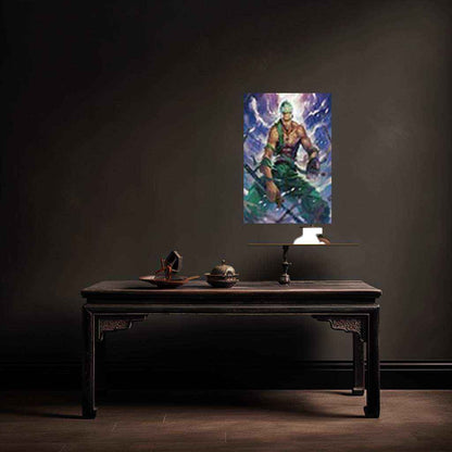 Roronoa Zoro Metal Poster | One Piece Anime Wall Art | Swordsman Warrior Decor - TURTLEWINGS
