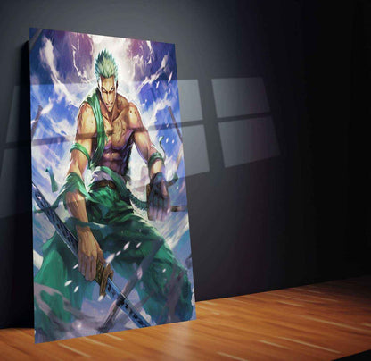 Roronoa Zoro Metal Poster | One Piece Anime Wall Art | Swordsman Warrior Decor - TURTLEWINGS