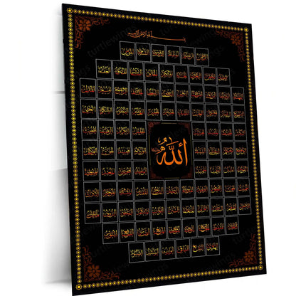 The 99 Names of Allah – Islamic Calligraphy Metal Poster - TURTLEWINGS