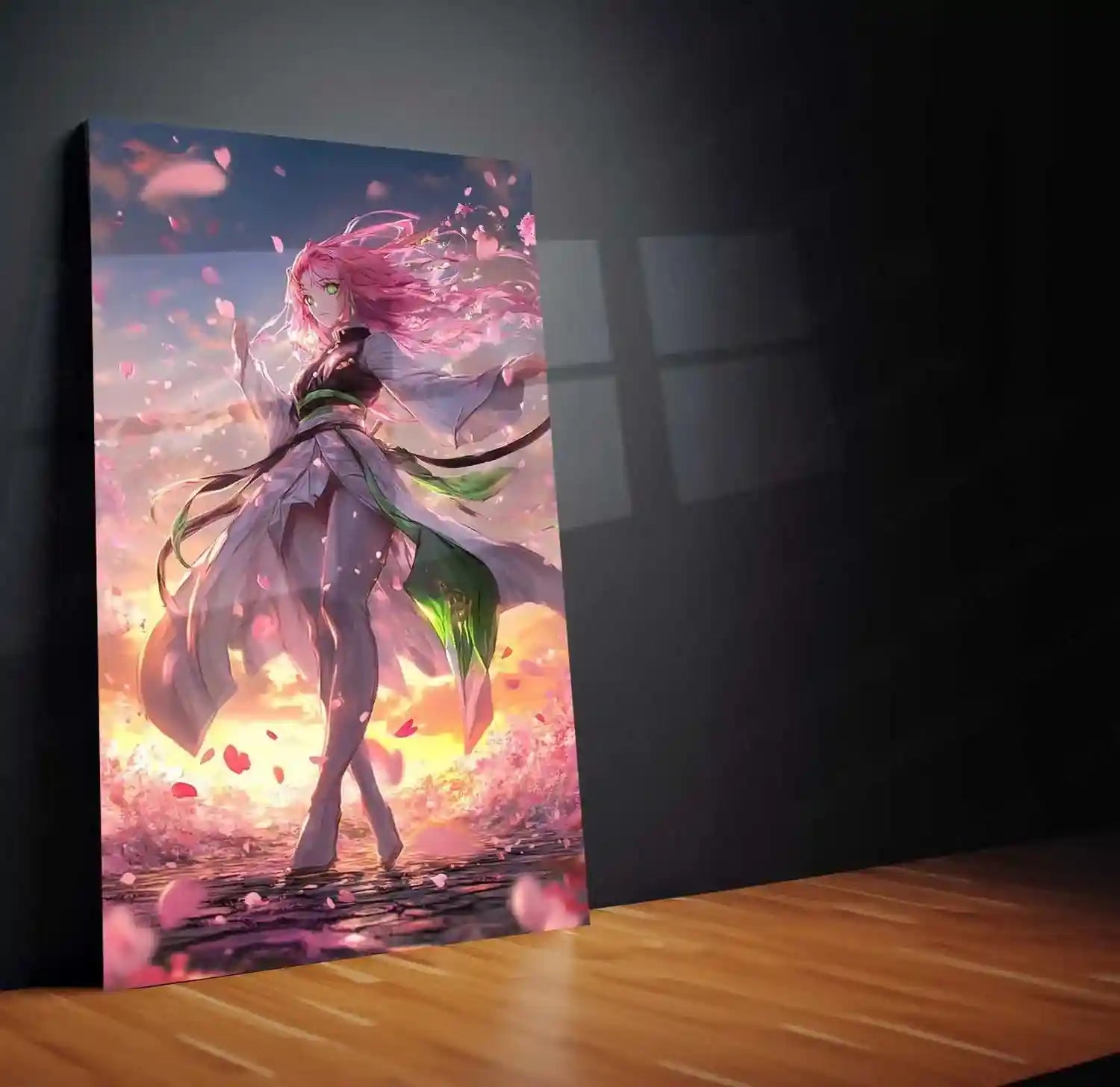 Anime Metal Poster | Mitsuri Kanroji Metal Poster | Demon Slayer x Anime Kaisen Style Wall Art - TURTLEWINGS