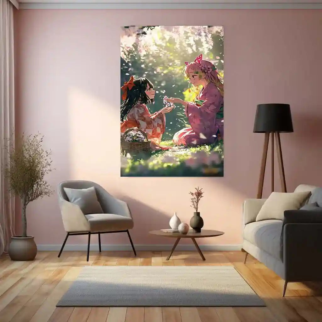 Anime Metal Poster | Nezuko Kamado Metal Poster | Demon Slayer x Anime Kaisen Style Wall Art - TURTLEWINGS
