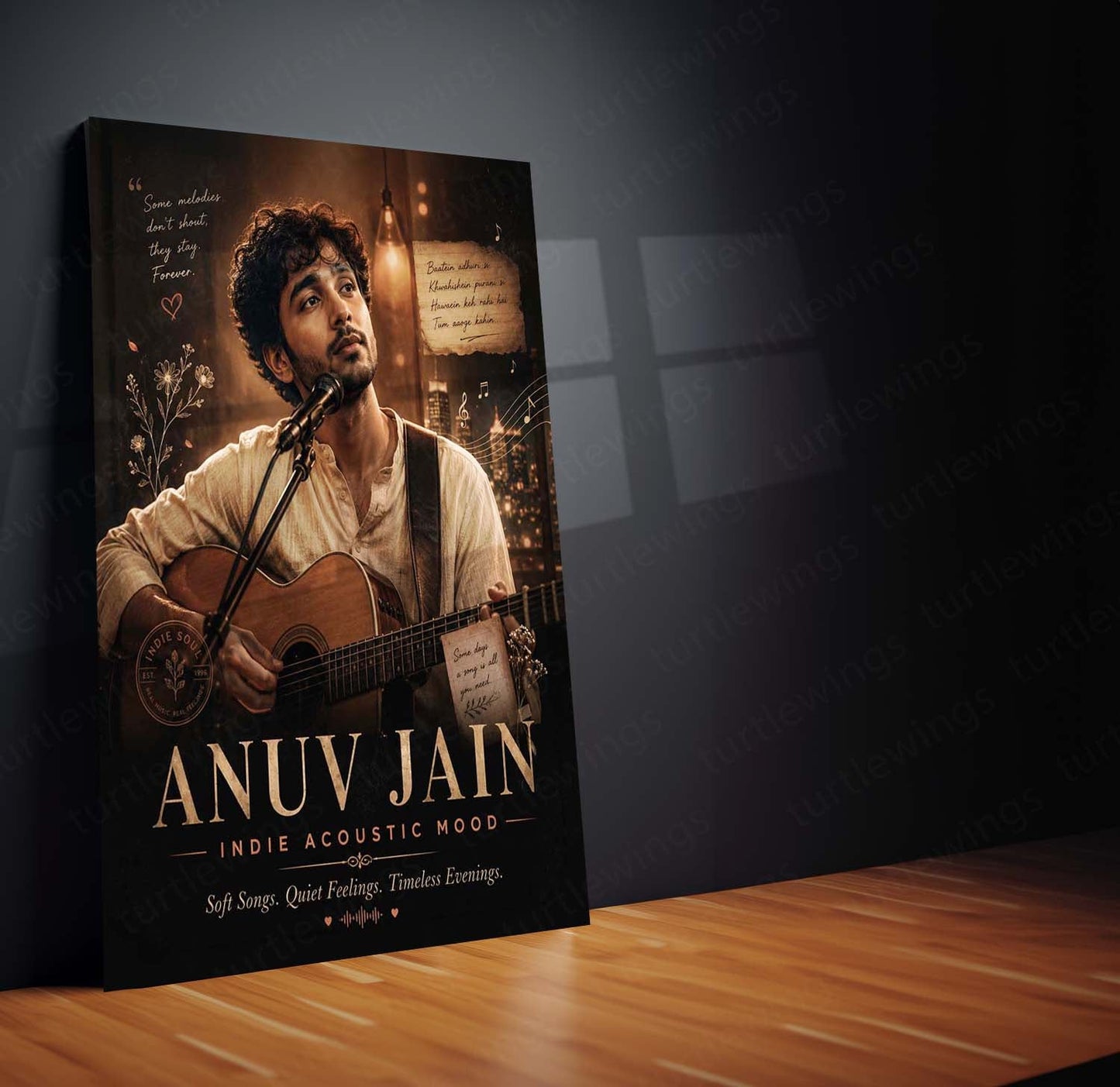 Anuv Jain – Indie Acoustic Mood | Premium Metal Poster | Soulful Singer Wall Art by TurtleWings
