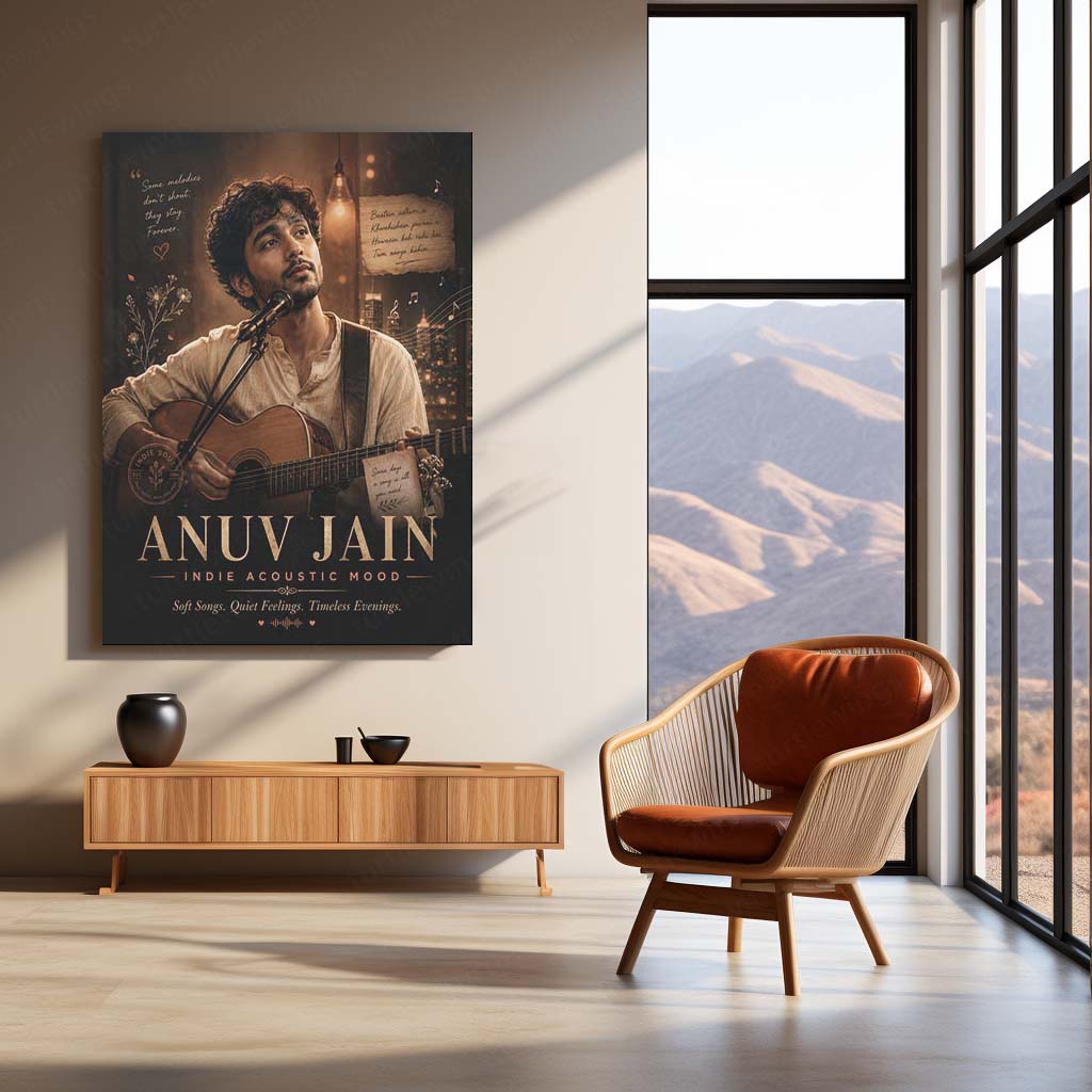 Anuv Jain – Indie Acoustic Mood | Premium Metal Poster | Soulful Singer Wall Art by TurtleWings