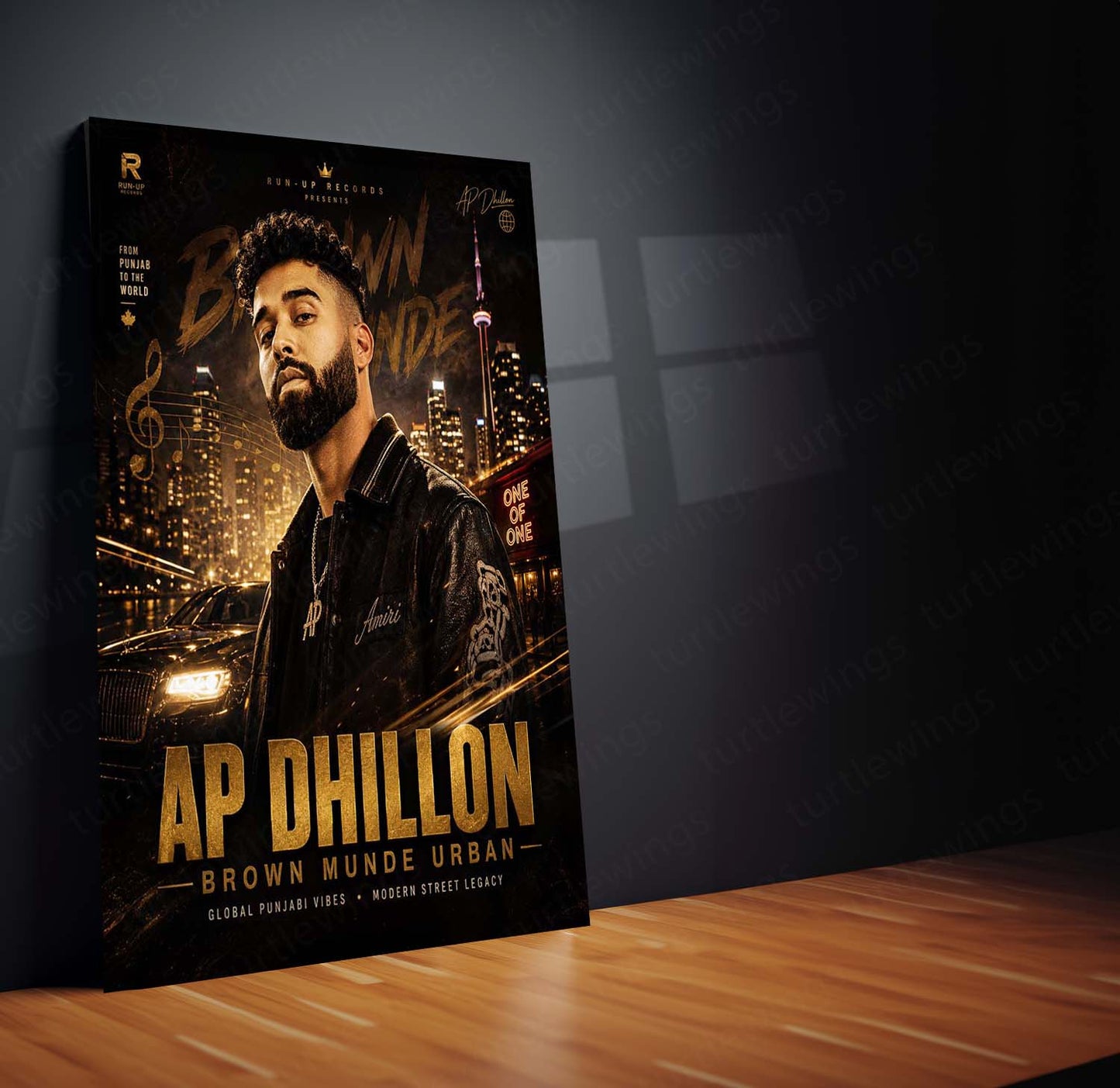 AP Dhillon – Brown Munde Urban | Premium Metal Poster | Punjabi Music Icon Wall Art by TurtleWings
