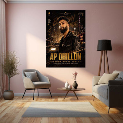 AP Dhillon – Brown Munde Urban | Premium Metal Poster | Punjabi Music Icon Wall Art by TurtleWings