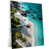 Nature with Beach Metal Poster | Tranquil Coastal Wall Art | Ocean & Palm Tree Decor