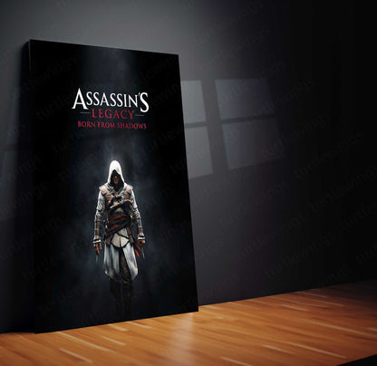 Game Metal Poster | Assassin’s Creed Metal Poster | Assassin’s Legacy Born From Shadows Wall Art | Iconic Gaming Metal Frame