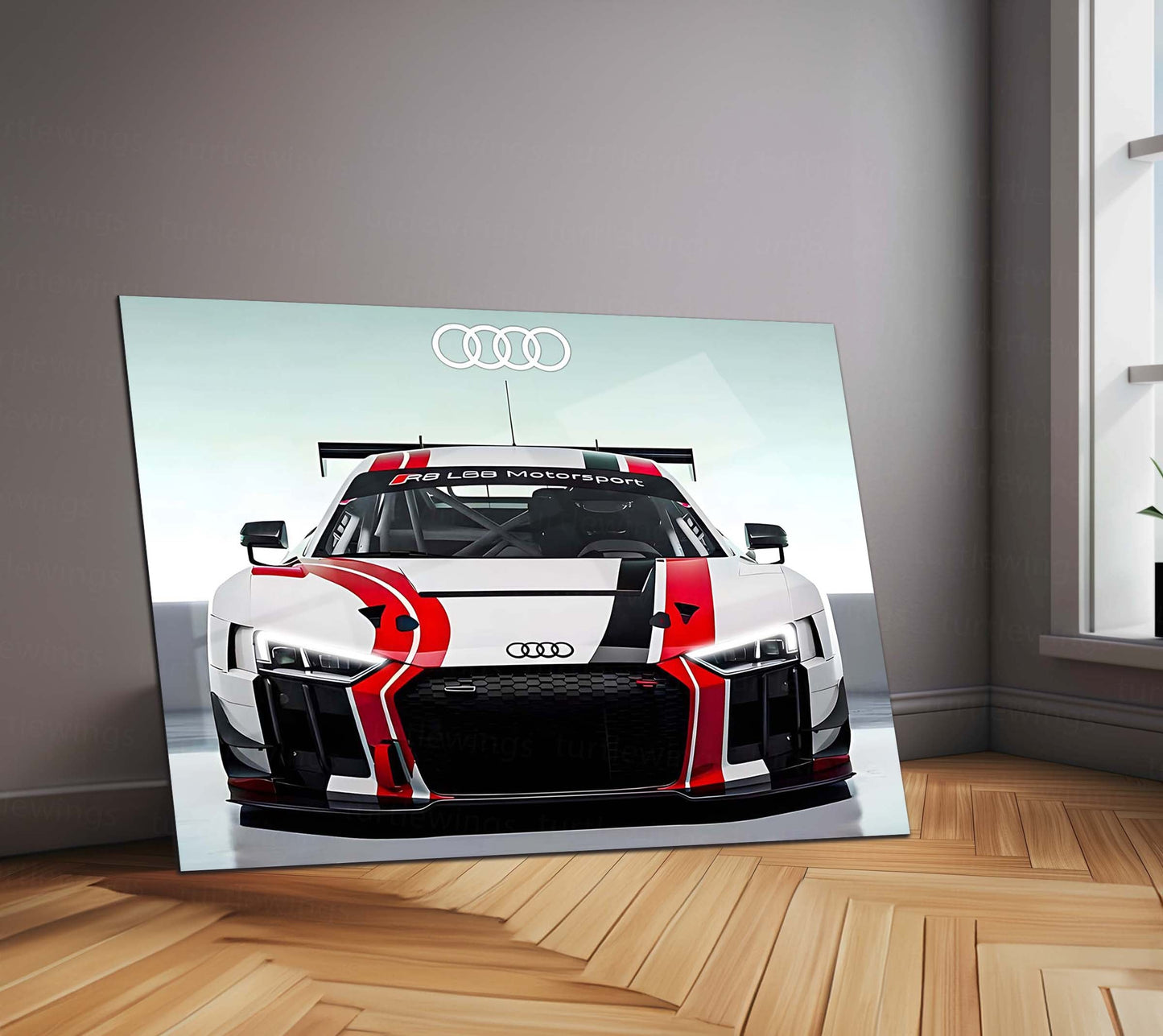 Audi R8 LMS GT3 LED Neon Metal Frame | Motorsport Racing Wall Light | Premium LED Metal Artwork