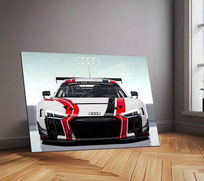 Audi R8 LMS GT3 LED Neon Metal Frame | Motorsport Racing Wall Light | Premium LED Metal Artwork