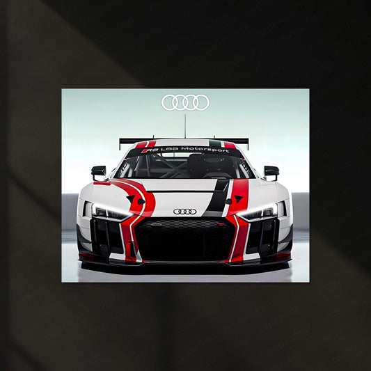 Audi R8 LMS GT3 LED Neon Metal Frame | Motorsport Racing Wall Light | Premium LED Metal Artwork