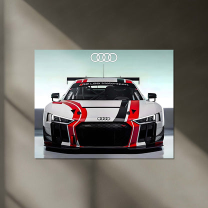 Audi R8 LMS GT3 LED Neon Metal Frame | Motorsport Racing Wall Light | Premium LED Metal Artwork
