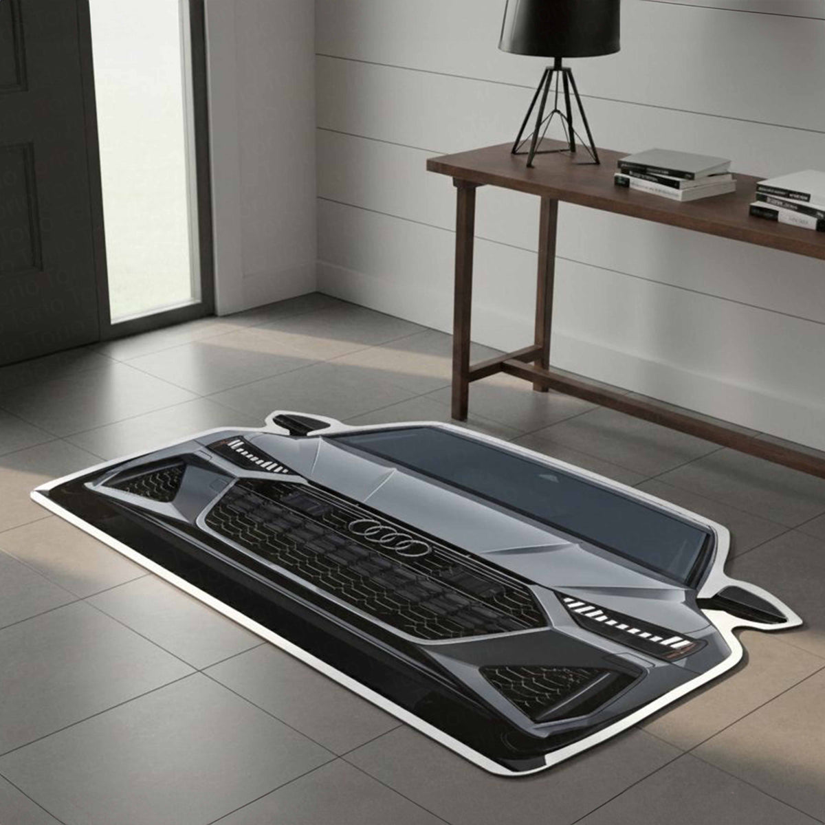 Audi RS7 Front Cutout Soft Flat Rug | Anti-Slip Washable Rubber Floor Mat for Bedroom, Living Room & Gaming Room